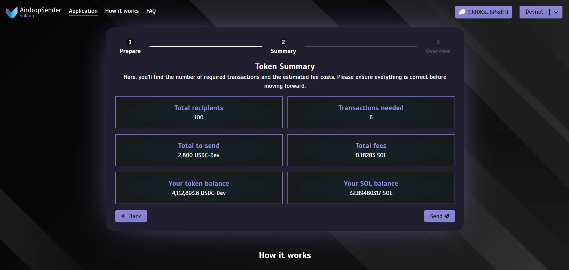 Screenshot - Token Summary Step