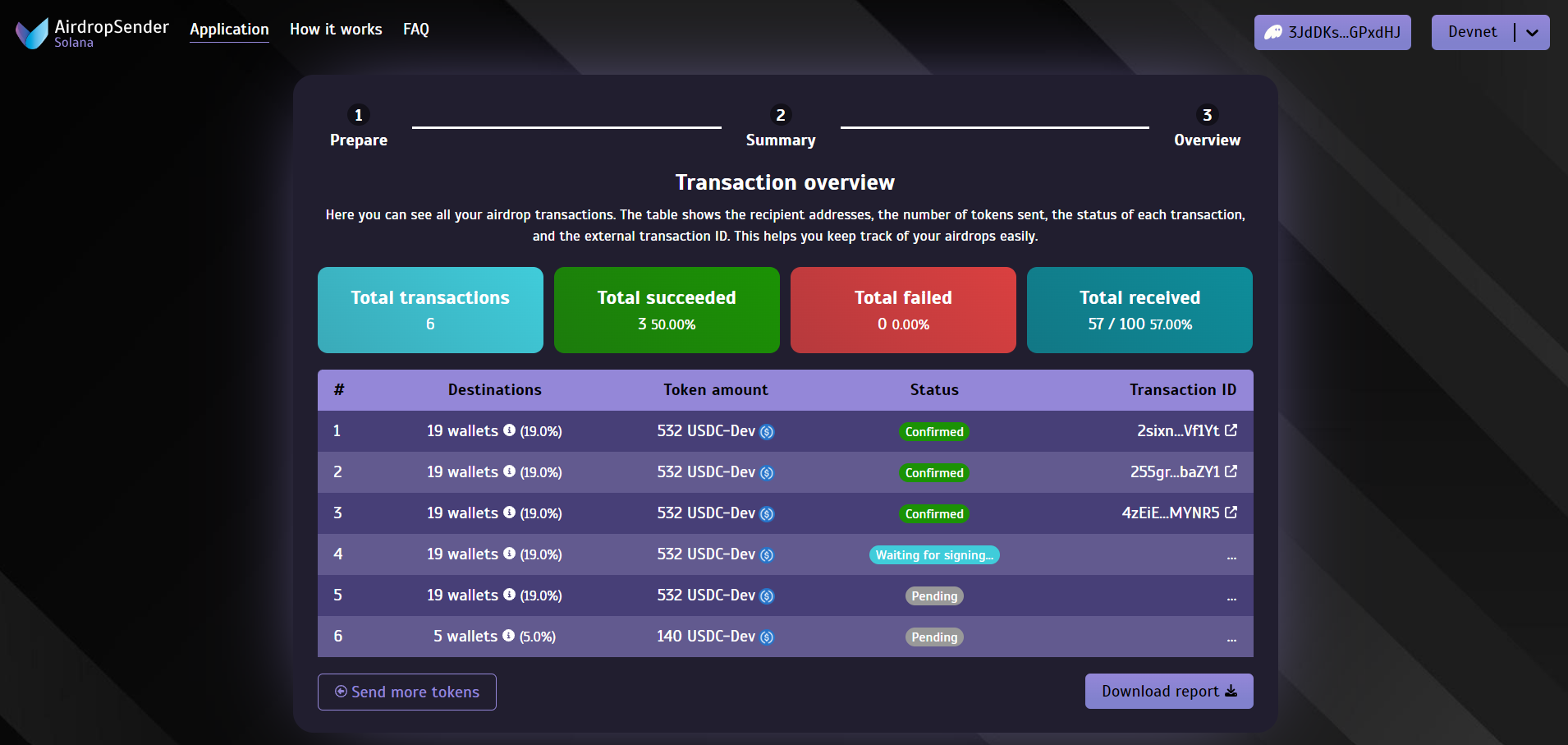 Screenshot - Transaction Overview Step